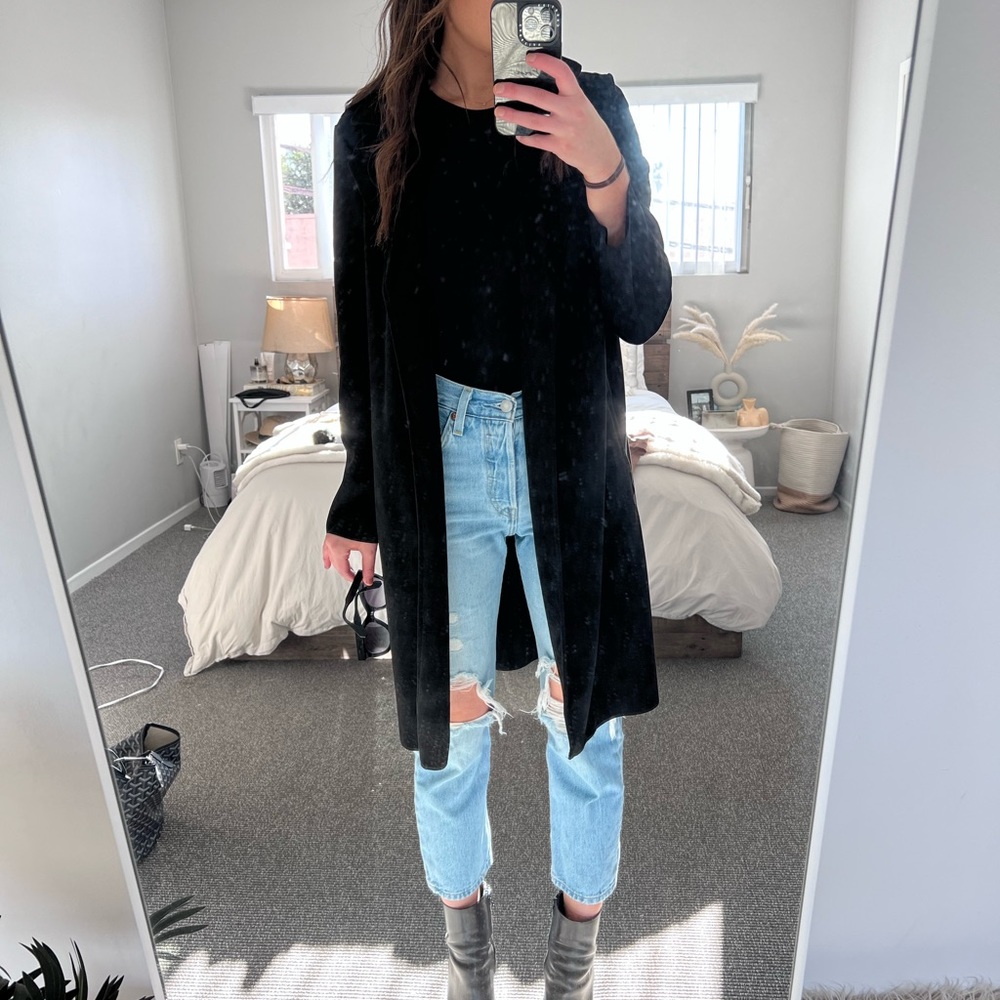 Light Zara knee length suede coat